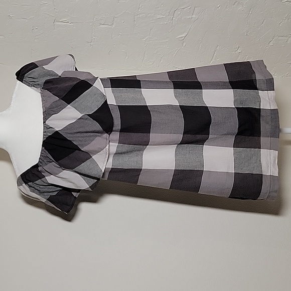 Who What Wear Mini Dress Off The Shoulder Buffalo Plaid Checkered Black White M - Picture 3 of 15